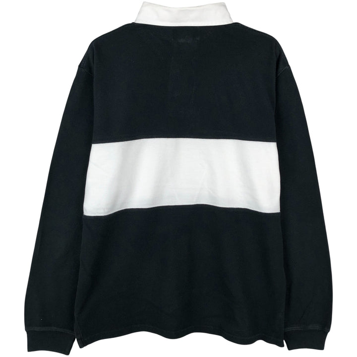 Ralph Lauren POLO by Ralph Lauren long sleeve rugby shirt, men's size L cotton black type Vintage Second Hand