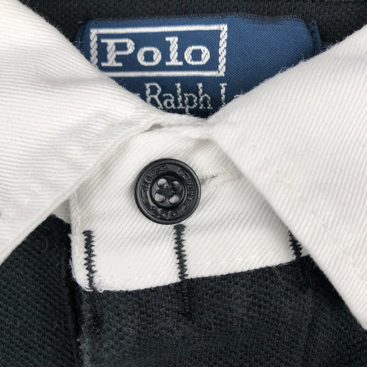 Ralph Lauren POLO by Ralph Lauren long sleeve rugby shirt, men's size L cotton black type Vintage Second Hand