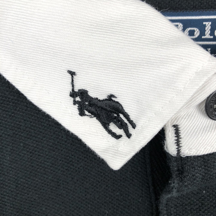 Ralph Lauren POLO by Ralph Lauren long sleeve rugby shirt, men's size L cotton black type Vintage Second Hand