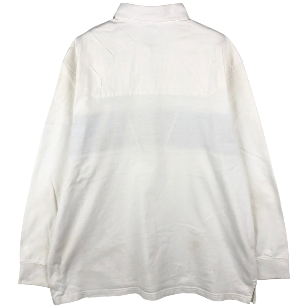 Ralph Lauren POLO by Ralph Lauren long sleeve rugby shirt, men's XL size cotton white type Vintage Second Hand