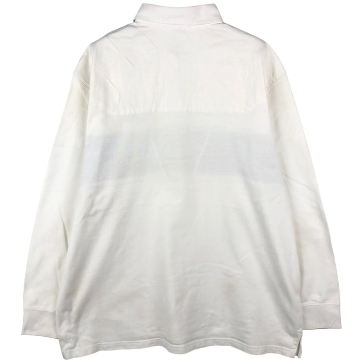 Ralph Lauren POLO by Ralph Lauren long sleeve rugby shirt, men's XL size cotton white type Vintage Second Hand