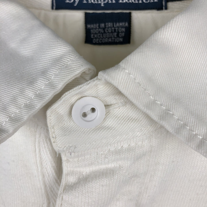 Ralph Lauren POLO by Ralph Lauren long sleeve rugby shirt, men's XL size cotton white type Vintage Second Hand