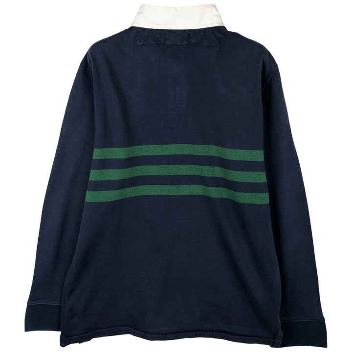 Ralph Lauren POLO by Ralph Lauren CUSTOM FIT long sleeve rugby shirt, men's size L cotton navy blue type Vintage Second Hand