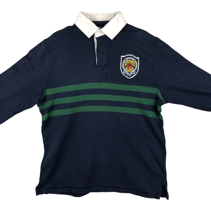 Ralph Lauren POLO by Ralph Lauren CUSTOM FIT long sleeve rugby shirt, men's size L cotton navy blue type Vintage Second Hand
