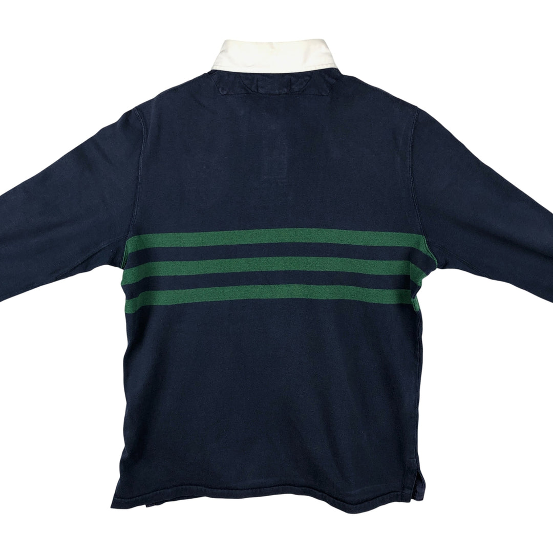 Ralph Lauren POLO by Ralph Lauren CUSTOM FIT long sleeve rugby shirt, men's size L cotton navy blue type Vintage Second Hand