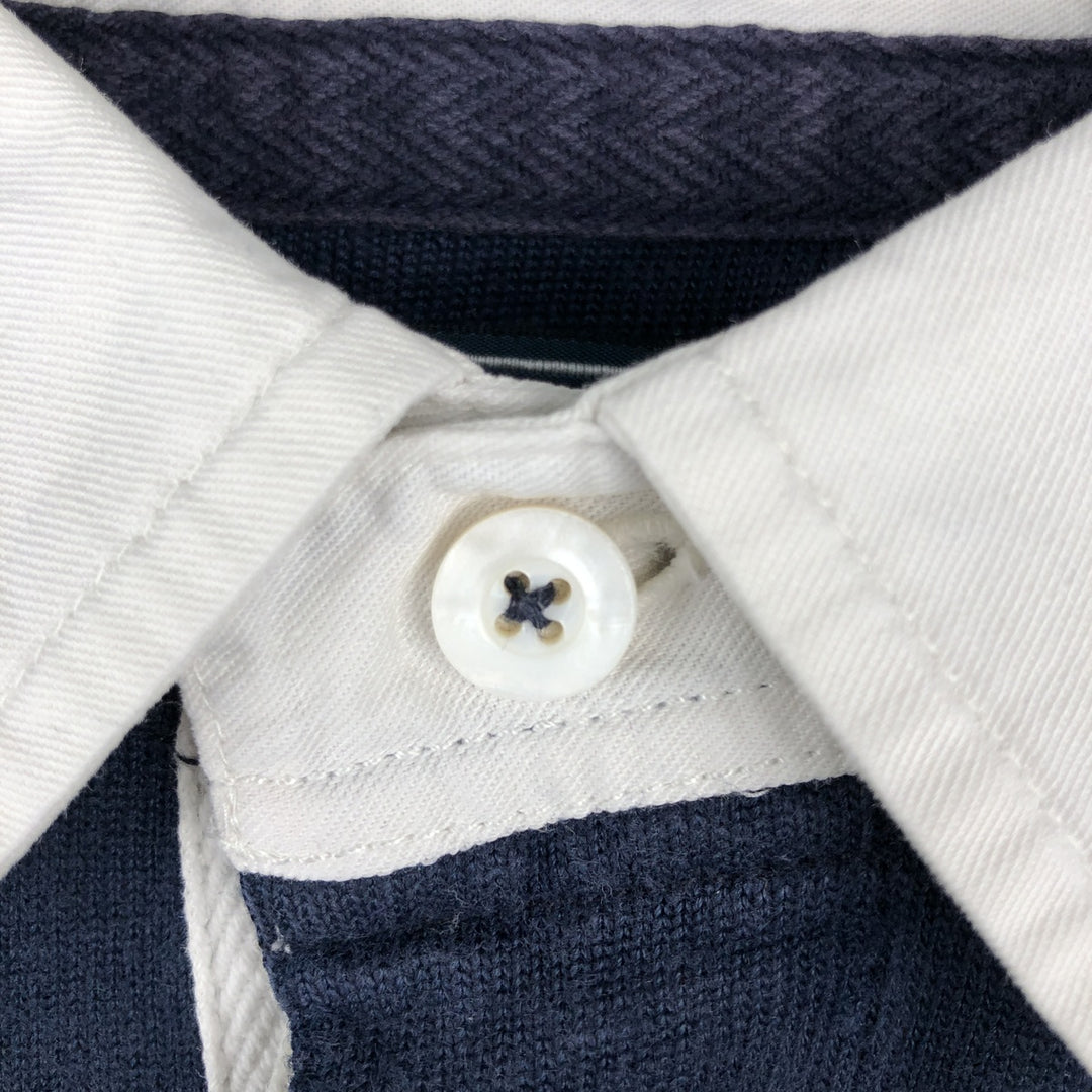 Ralph Lauren POLO by Ralph Lauren CUSTOM FIT long sleeve rugby shirt, men's size L cotton navy blue type Vintage Second Hand