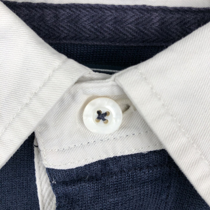 Ralph Lauren POLO by Ralph Lauren CUSTOM FIT long sleeve rugby shirt, men's size L cotton navy blue type Vintage Second Hand
