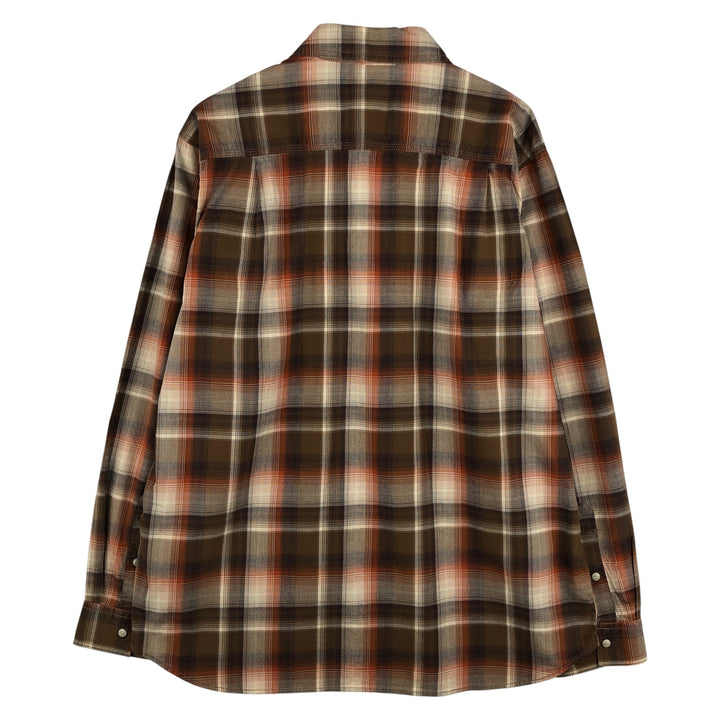 Carhartt Ombre Check Long Sleeve Western Shirt, Men's Size L cotton brown type Vintage Second Hand