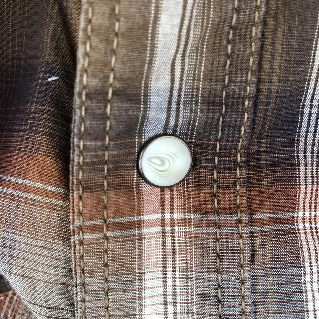 Carhartt Ombre Check Long Sleeve Western Shirt, Men's Size L cotton brown type Vintage Second Hand