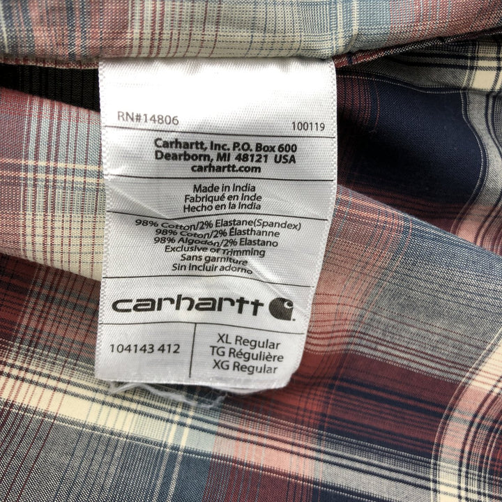 Carhartt Ombre Check Long Sleeve Western Shirt, Men's XL cotton red type Vintage Second Hand