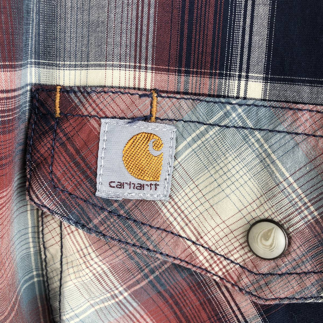 Carhartt Ombre Check Long Sleeve Western Shirt, Men's XL cotton red type Vintage Second Hand