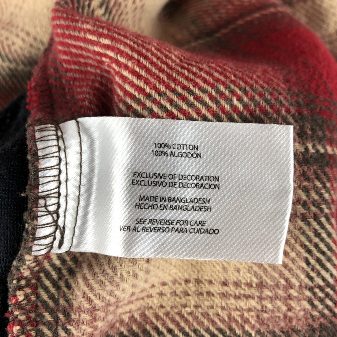 2000'S Orvis Ombre Check Long Sleeve Heavy Flannel Check Shirt, Men's Size XL cotton red type Vintage Second Hand