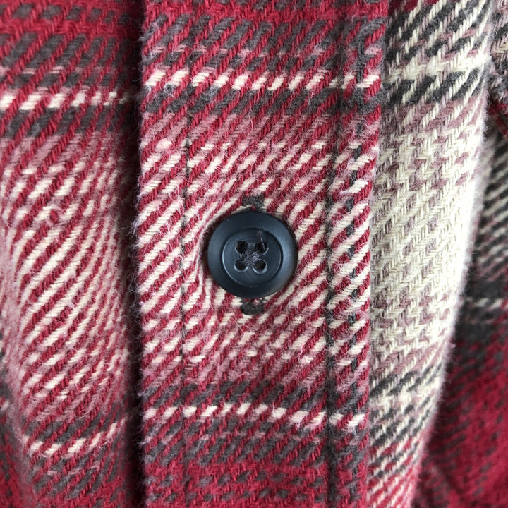 2000'S Orvis Ombre Check Long Sleeve Heavy Flannel Check Shirt, Men's Size XL cotton red type Vintage Second Hand