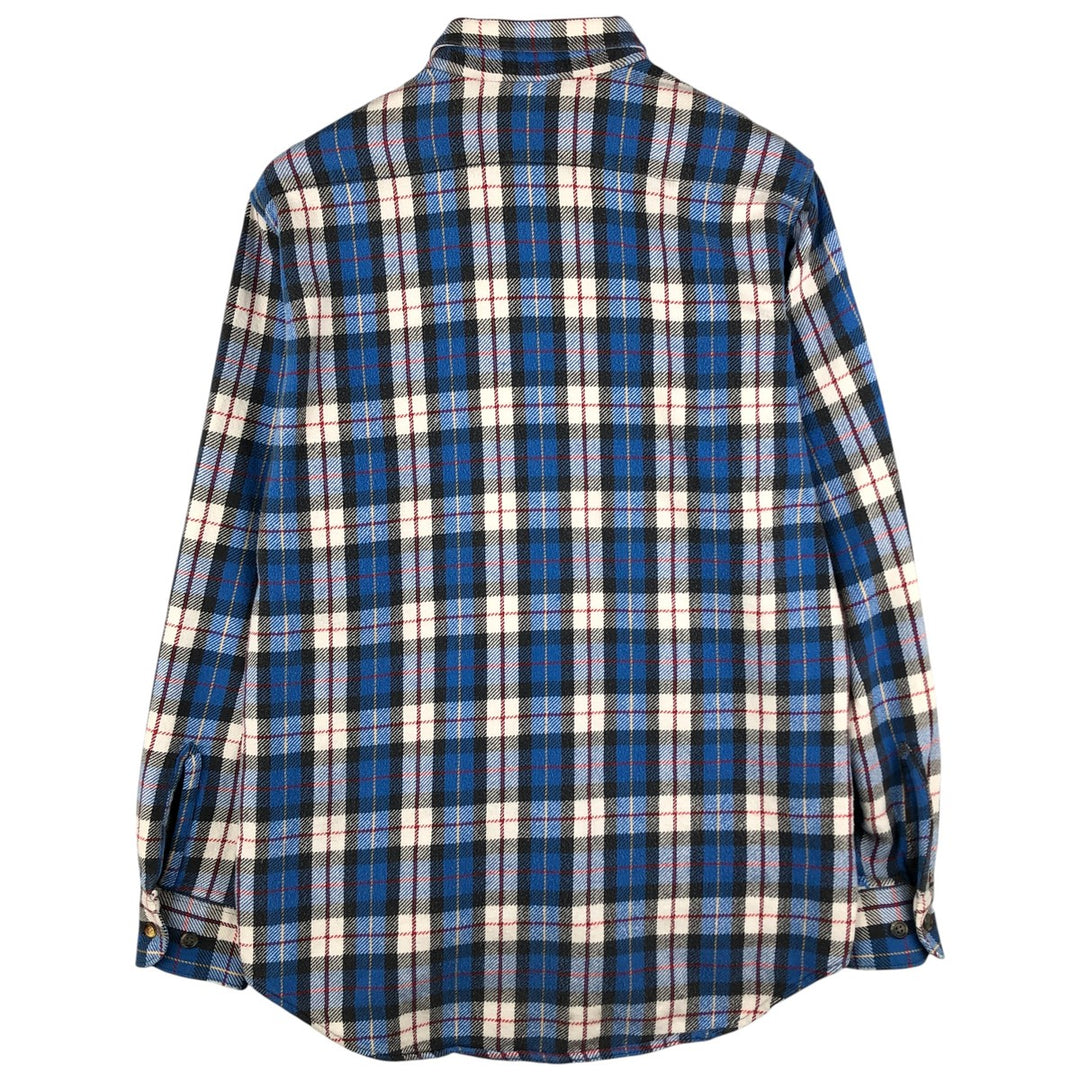 WOODLAND Long Sleeve Heavy Flannel Check Shirt, Men's Size L cotton blue type Vintage Second Hand