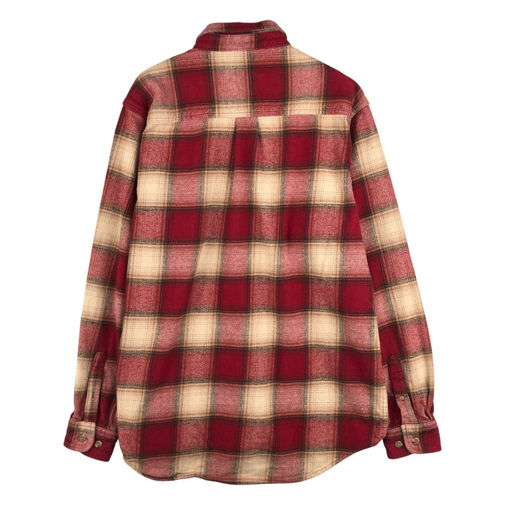 2000'S FIELD and STREAM ombre check long sleeve heavy flannel check shirt, men's size XL unclear red type Vintage Second Hand