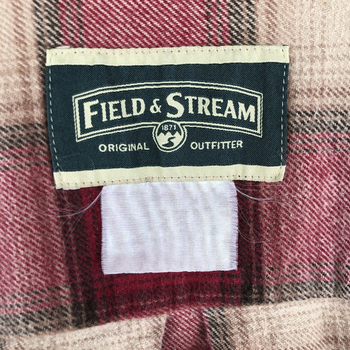 2000'S FIELD and STREAM ombre check long sleeve heavy flannel check shirt, men's size XL unclear red type Vintage Second Hand