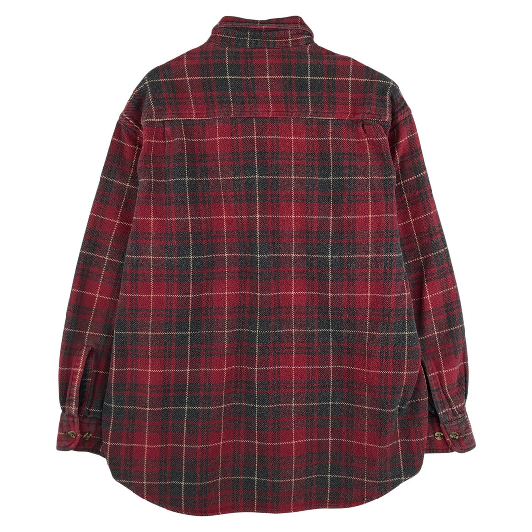 90s-00'S Vintage St. John's Bay Long Sleeve Flannel Check Shirt, Men's Size L cotton red type Vintage Second Hand