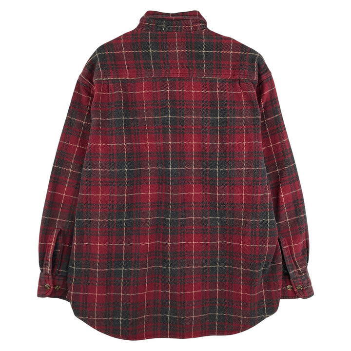 90s-00'S Vintage St. John's Bay Long Sleeve Flannel Check Shirt, Men's Size L cotton red type Vintage Second Hand