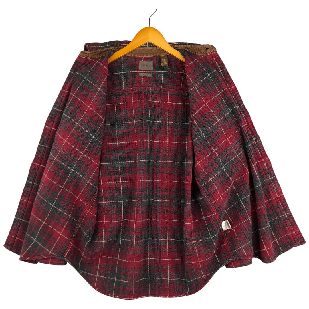 90s-00'S Vintage St. John's Bay Long Sleeve Flannel Check Shirt, Men's Size L cotton red type Vintage Second Hand