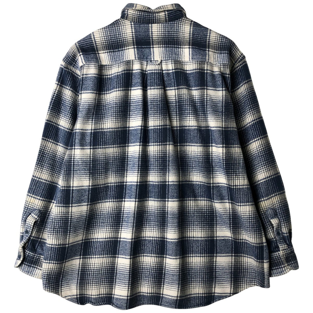 LEE COOPER Long Sleeve Heavy Flannel Check Shirt, Men's Size L unclear blue type Vintage Second Hand