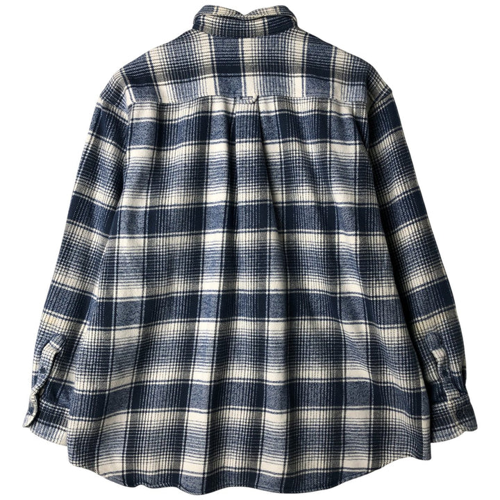LEE COOPER Long Sleeve Heavy Flannel Check Shirt, Men's Size L unclear blue type Vintage Second Hand