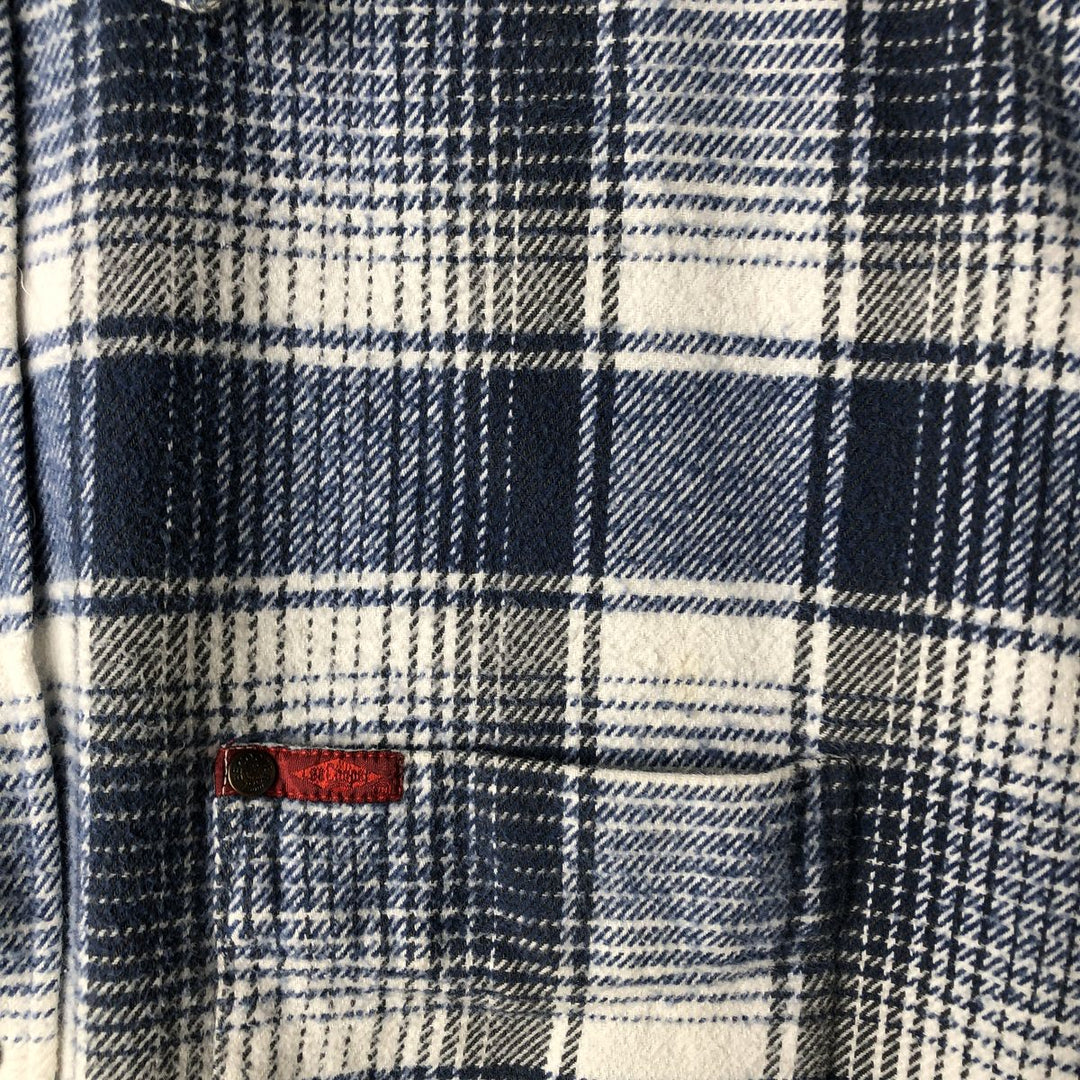 LEE COOPER Long Sleeve Heavy Flannel Check Shirt, Men's Size L unclear blue type Vintage Second Hand