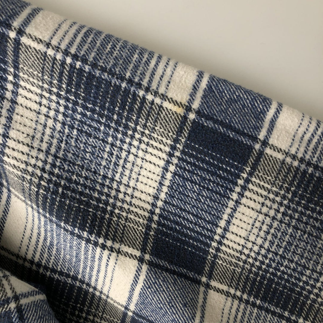 LEE COOPER Long Sleeve Heavy Flannel Check Shirt, Men's Size L unclear blue type Vintage Second Hand