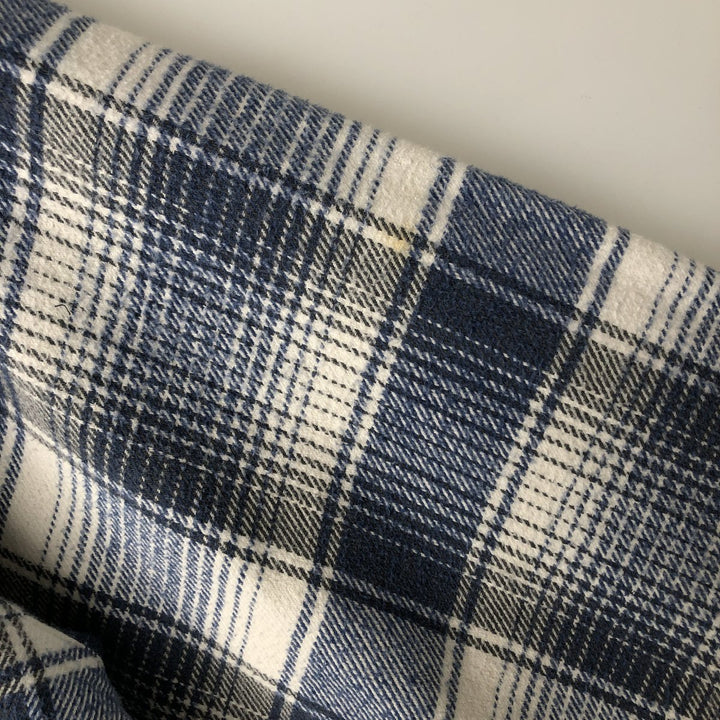 LEE COOPER Long Sleeve Heavy Flannel Check Shirt, Men's Size L unclear blue type Vintage Second Hand