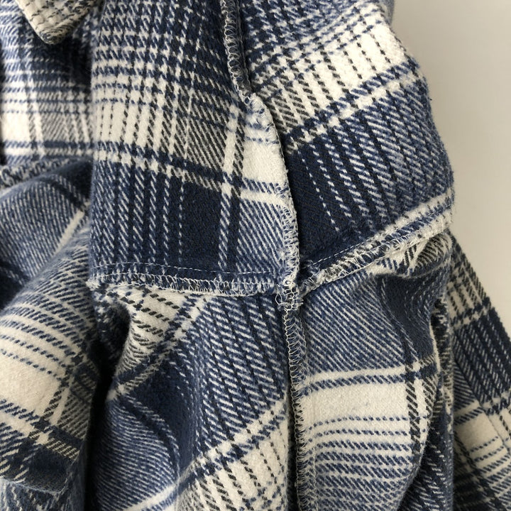 LEE COOPER Long Sleeve Heavy Flannel Check Shirt, Men's Size L unclear blue type Vintage Second Hand