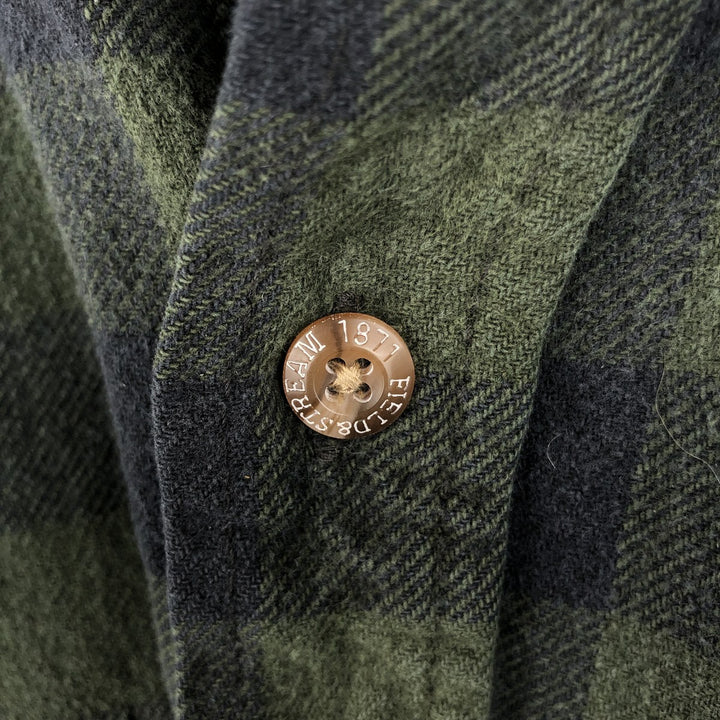 FIELD and STREAM Buffalo Check Long Sleeve Heavy Flannel Check Shirt, Men's Size L unclear Green type dark green Vintage Second Hand