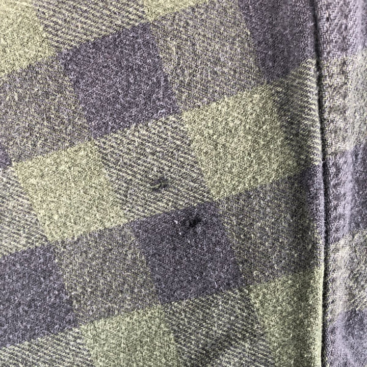 FIELD and STREAM Buffalo Check Long Sleeve Heavy Flannel Check Shirt, Men's Size L unclear Green type dark green Vintage Second Hand