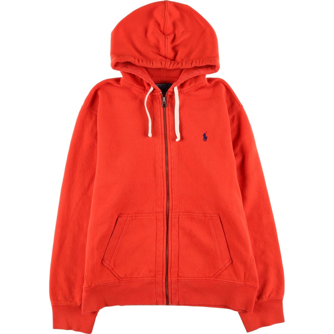 Ralph Lauren Polo by Ralph Lauren Sweatshirt Full Zip Hoodie, Men's XL cotton orange type Vintage Second Hand