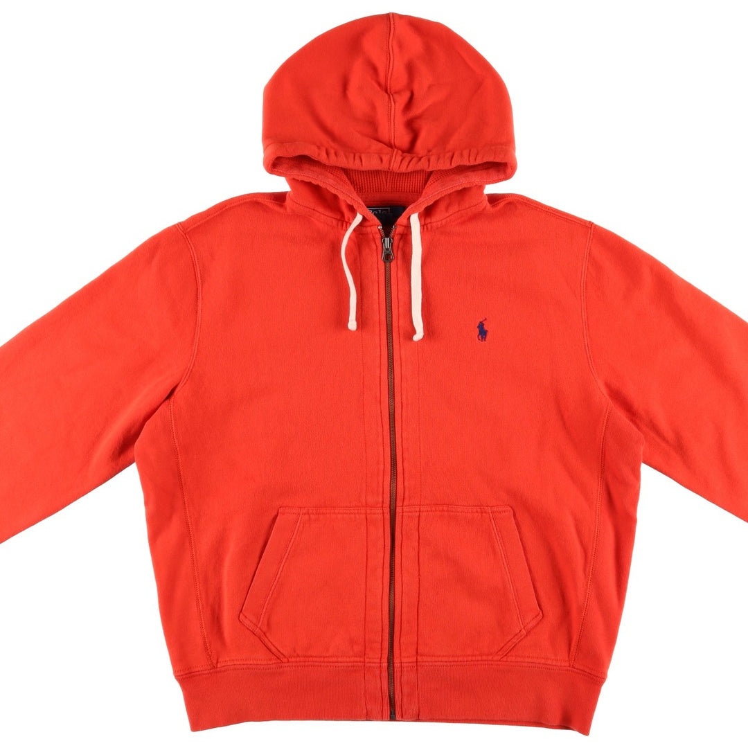 Ralph Lauren Polo by Ralph Lauren Sweatshirt Full Zip Hoodie, Men's XL cotton orange type Vintage Second Hand