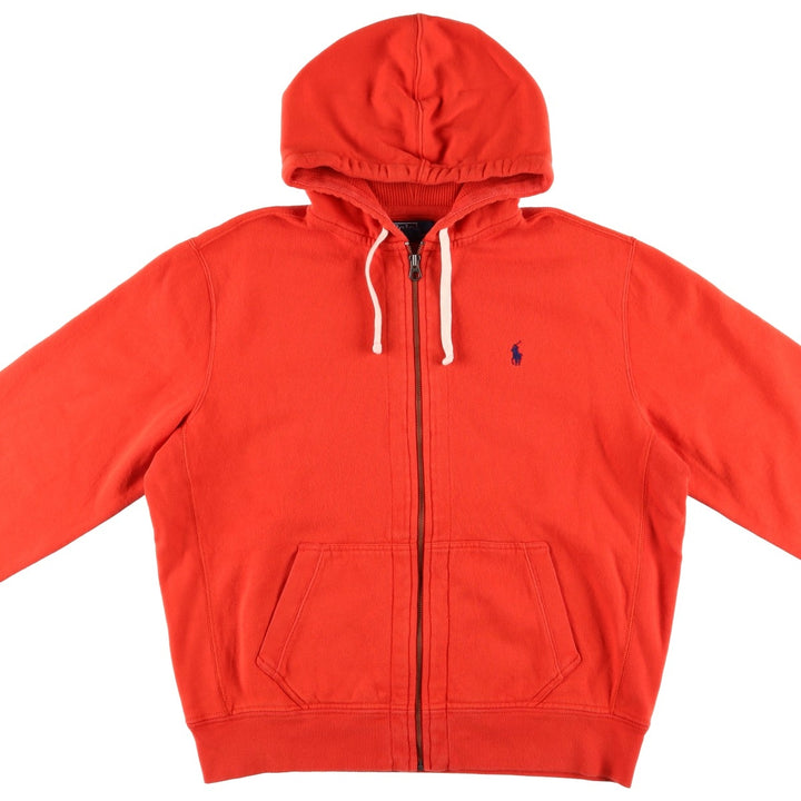 Ralph Lauren Polo by Ralph Lauren Sweatshirt Full Zip Hoodie, Men's XL cotton orange type Vintage Second Hand