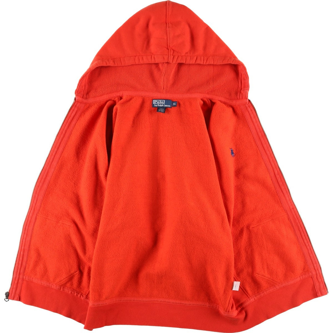 Ralph Lauren Polo by Ralph Lauren Sweatshirt Full Zip Hoodie, Men's XL cotton orange type Vintage Second Hand