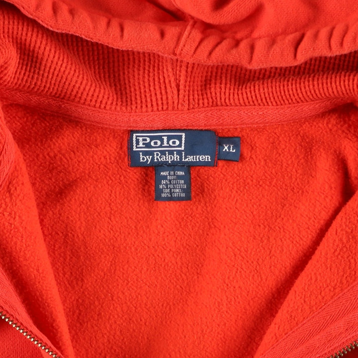 Ralph Lauren Polo by Ralph Lauren Sweatshirt Full Zip Hoodie, Men's XL cotton orange type Vintage Second Hand