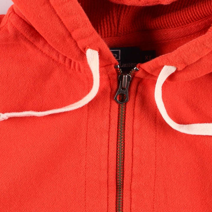 Ralph Lauren Polo by Ralph Lauren Sweatshirt Full Zip Hoodie, Men's XL cotton orange type Vintage Second Hand