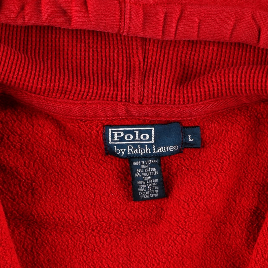 Ralph Lauren POLO by Ralph Lauren Sweat Full Zip Hoodie Men's L size cotton red type Vintage Second Hand