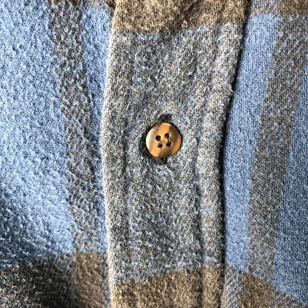 90'S GAP Vintage Long Sleeve Flannel Check Shirt, Men's XL cotton navy blue type Vintage Second Hand