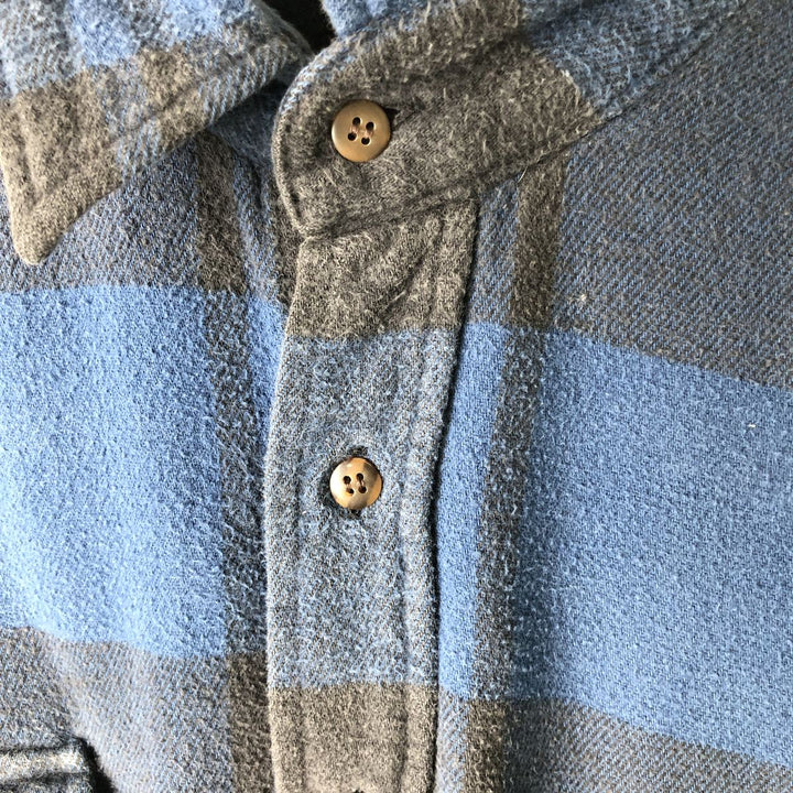 90'S GAP Vintage Long Sleeve Flannel Check Shirt, Men's XL cotton navy blue type Vintage Second Hand