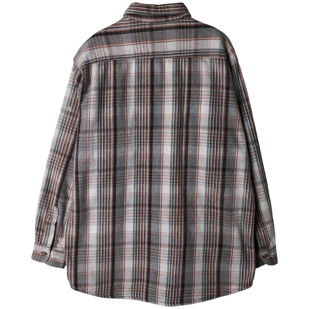 M.FINE AND SONS Long Sleeve Light Flannel Check Shirt, Men's Size XL cotton white type Vintage Second Hand