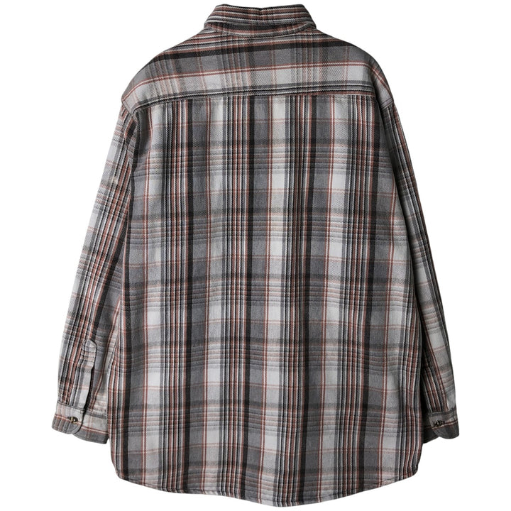 M.FINE AND SONS Long Sleeve Light Flannel Check Shirt, Men's Size XL cotton white type Vintage Second Hand