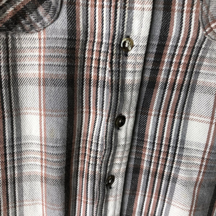 M.FINE AND SONS Long Sleeve Light Flannel Check Shirt, Men's Size XL cotton white type Vintage Second Hand