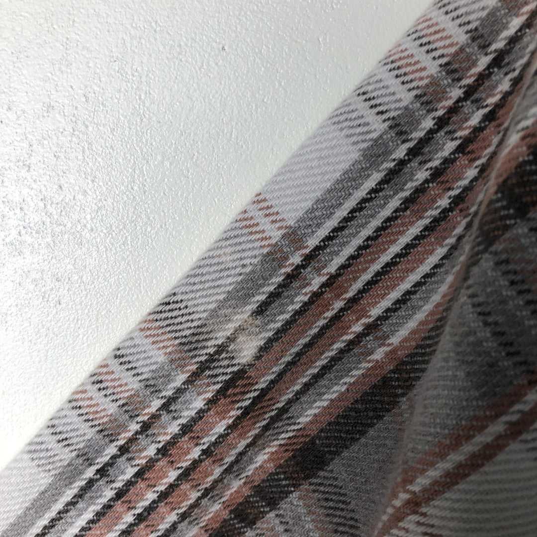 M.FINE AND SONS Long Sleeve Light Flannel Check Shirt, Men's Size XL cotton white type Vintage Second Hand