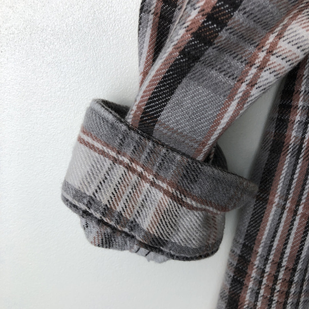 M.FINE AND SONS Long Sleeve Light Flannel Check Shirt, Men's Size XL cotton white type Vintage Second Hand