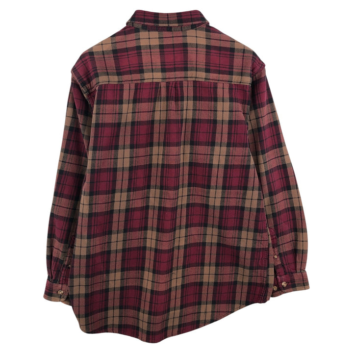 FIELD AND STREAM Long Sleeve Heavy Flannel Check Shirt, Men's XL unclear red type Vintage Second Hand