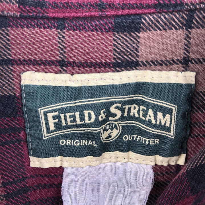 FIELD AND STREAM Long Sleeve Heavy Flannel Check Shirt, Men's XL unclear red type Vintage Second Hand