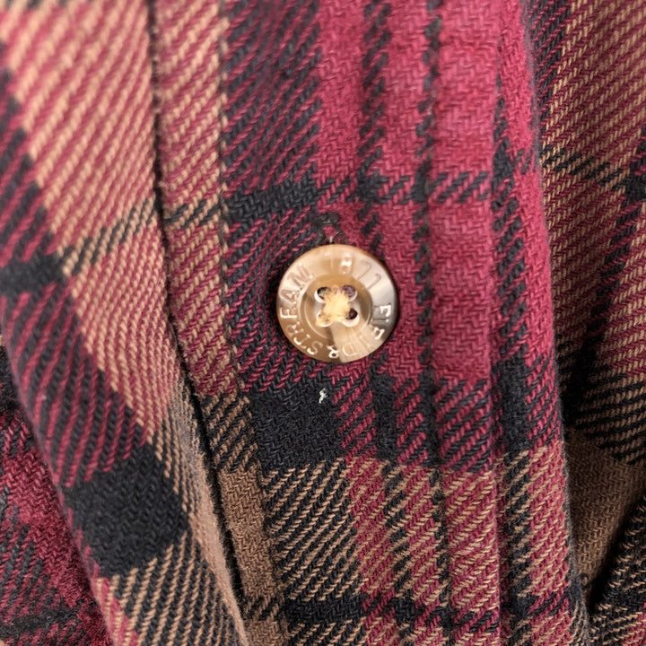 FIELD AND STREAM Long Sleeve Heavy Flannel Check Shirt, Men's XL unclear red type Vintage Second Hand