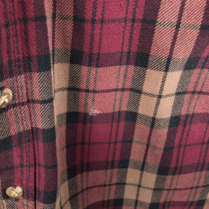 FIELD AND STREAM Long Sleeve Heavy Flannel Check Shirt, Men's XL unclear red type Vintage Second Hand