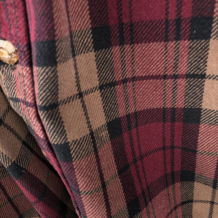 FIELD AND STREAM Long Sleeve Heavy Flannel Check Shirt, Men's XL unclear red type Vintage Second Hand